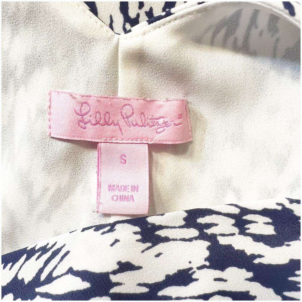 Lilly Pulitzer Women’s Navy V-Neck Florin Sleeveless Shift Tank Dress Sz Small - Picture 7 of 10